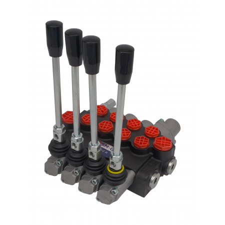 ROZDZIELACZ HYDR. 4SEKCJE 40L ZATRZASK + PRZYŁĄCZA